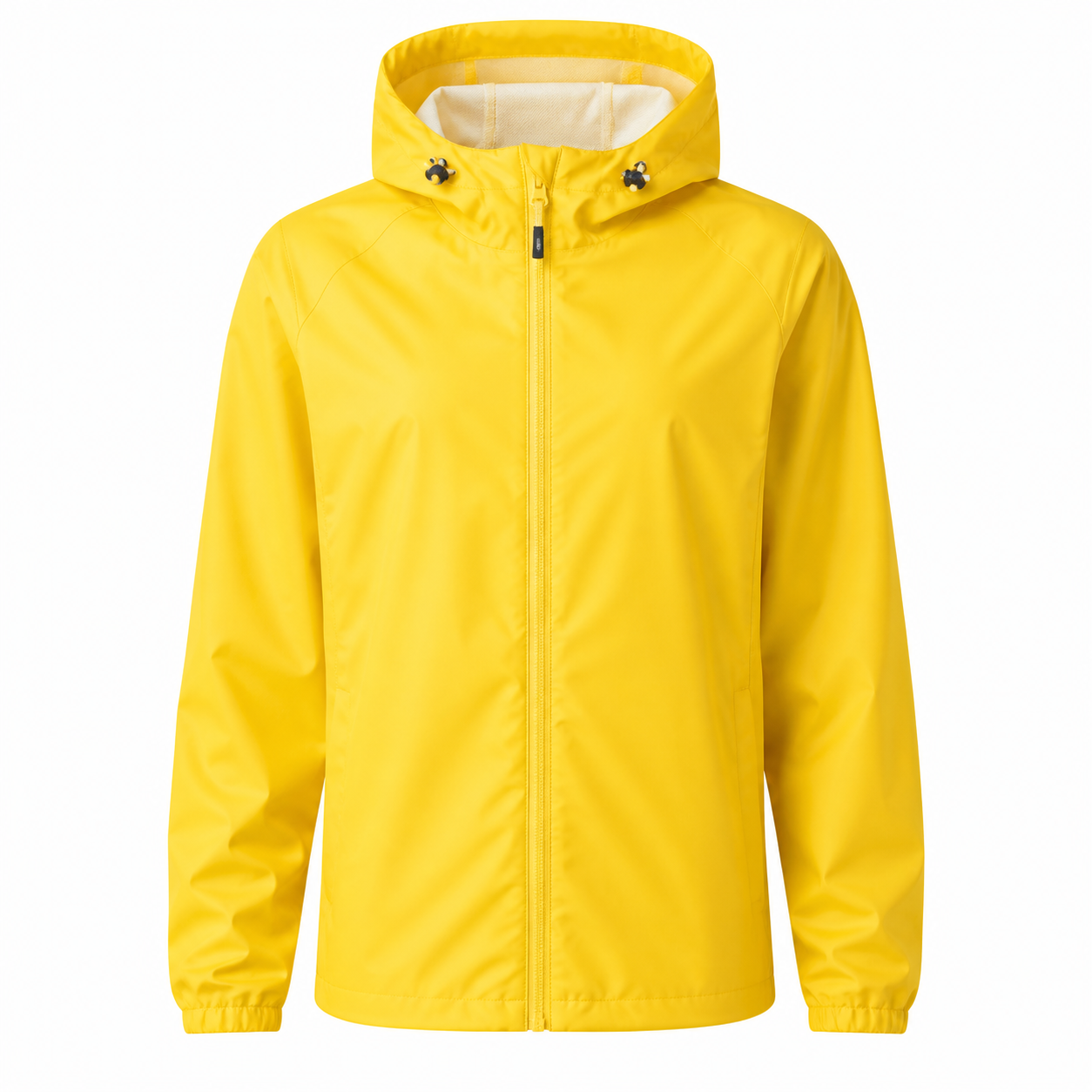 Yellow Hooded Rain Jacket